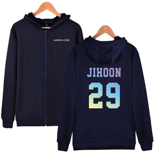 Alimoo WANNA ONE 29 JIHOON เสื้อกันหนาวผ้าฝ้ายมีฮู้ดขนาดใหญ่ Unisex Zipper Hoodie ขนาดใหญ่ 4XL 652K