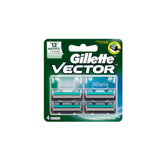 Gillette ยิลเลตต์ เวคเตอร์ Vector ใบมีดโกนหนวด สำรอง แพ็ค 4 ชิ้น P&G