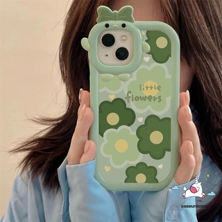 เคสโทรศัพท์มือถือ แบบนิ่ม ลายดอกไม้ 3D ประดับโบว์ สําหรับ Oppo A15 A12 A95 A17 A74 A96 A17K A76 A5s A3s A12 A53 A33 A16K A1K A16 A57 A54 A31 A5 A9 A55 A16E A94 A92 A16s Reno6