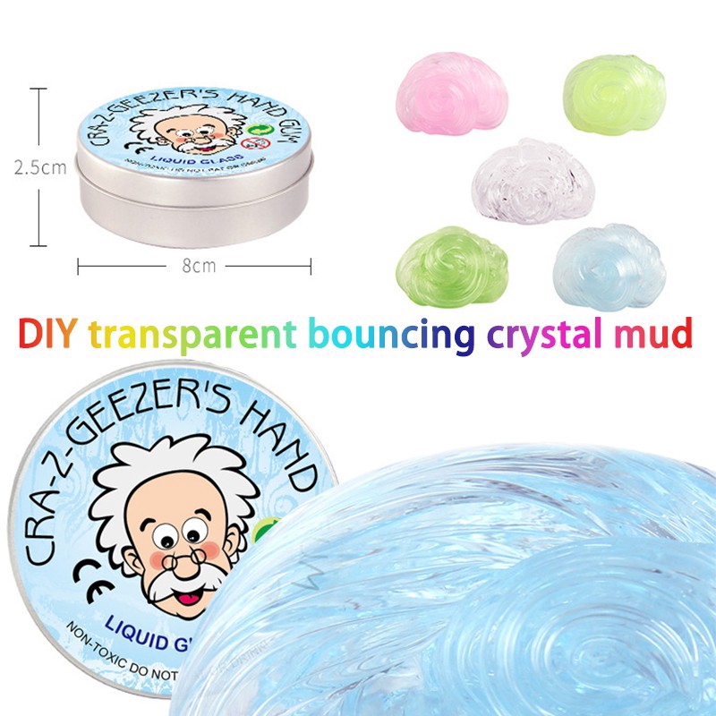 Liquid Glass โคลนสีโปร่งใส Bouncing Crystal Clear Putty Slime Plasticine เด็ก Clay ของเล่น