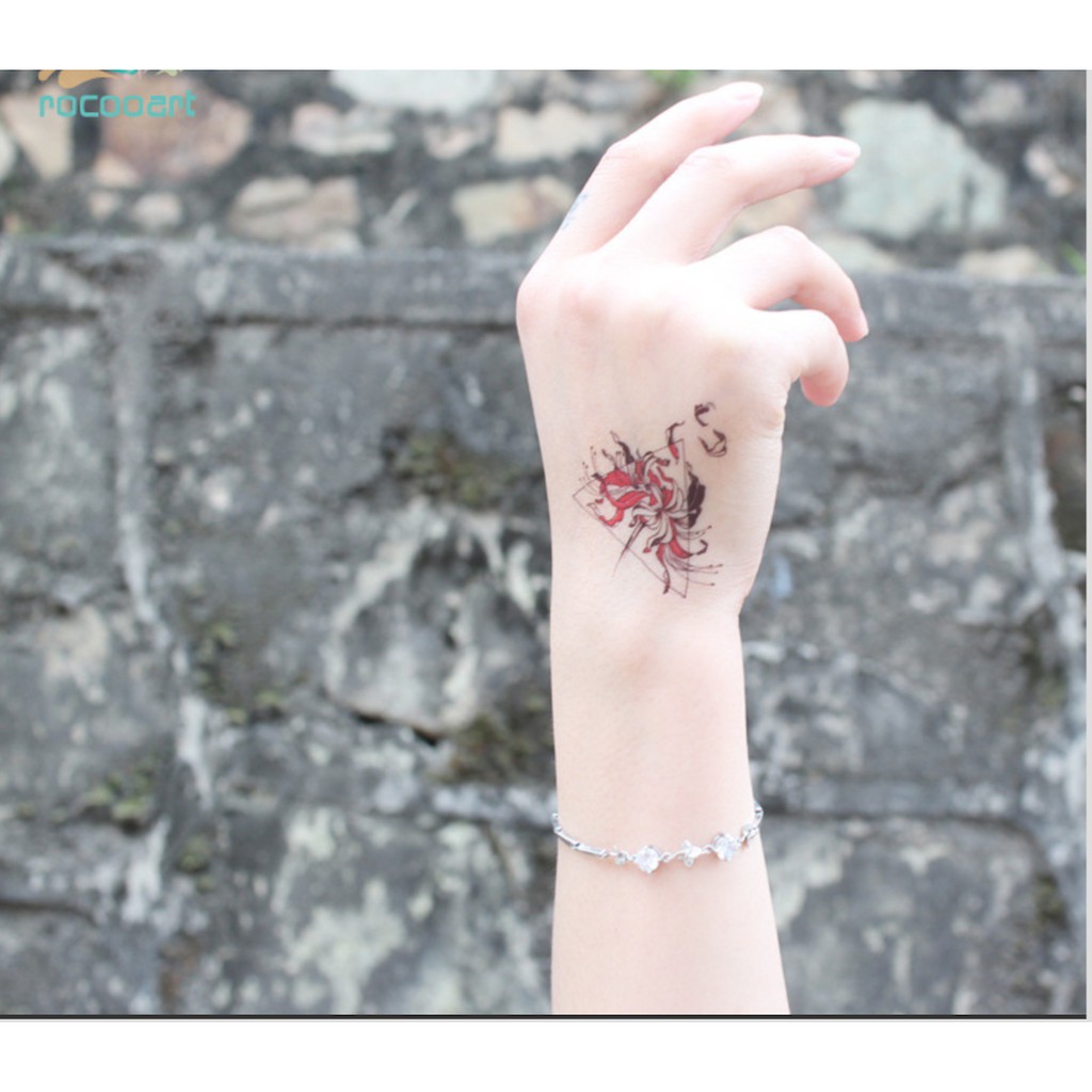COMBO 5 TATTOO STICKERS 10X6CM INNOCENT BELGIUM FLOWERS - CHOOSE OPTIONAL MODELS (ฟรีขนาดเดียวกัน 2 