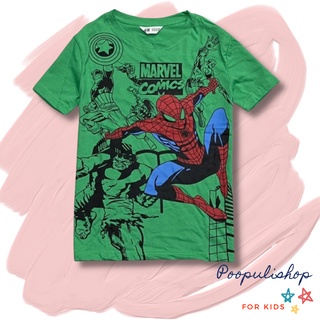 เสื้อยืดเด็กชาย แขนสั้น สกรีนลาย Spiderman(สไปเดอร์แมน) ผ้าคอลตอล 2 สี