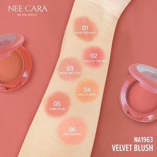 (ล้างสต็อก) NEE CARA VELVET BLUSH บลัชเนื้อกำมะหยี่ ปัดแก้มน่ารักๆ