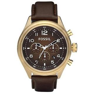 Fossil Vintage Bronze Men Watch Brown Leather Strap DE5002