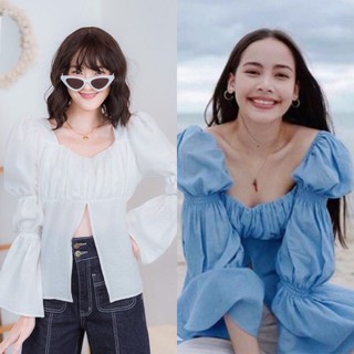 เสื้อ คอยู แขนกระดิ่งยาว จั้มเลเยอร์ ผ่าหน้า