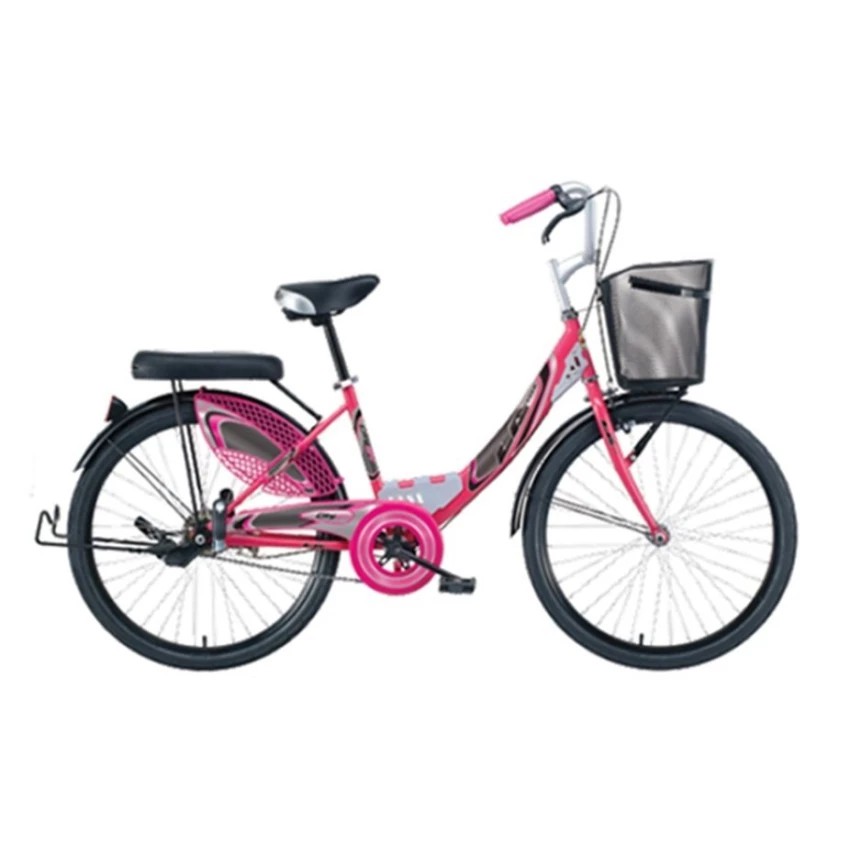 LA Bicycle จักรยาน รุ่น 24" City ล้อเหล็ก steel (Pink)
