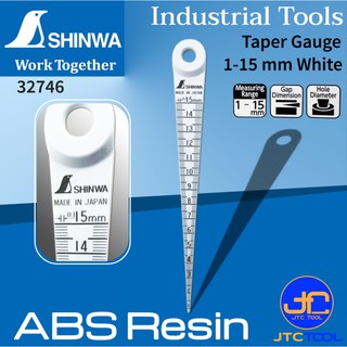 Shinwa เตเปอร์เกจพลาสติก ขนาด 1-15มิล รุ่น 32746 - Taper Gauge Plastic (ABS Resin) Size 1-15mm. No.32746