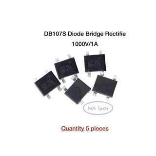 DB107S ไดโอดบริดจ์ DB107 1000v 1A  Diode Bridge Rectifier 1000V/1A,Single Phase (1 ชุด จำนวน 5 ชิ้น)