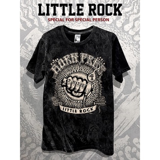 เสื้อยืดคอกลมแขนสั้น Little Rock ลาย BORN FREE ผ้า Cotton 100 ดำฟอก เสื้อ ผ้าเนื้อนุ่ม ใส่สบาย มีถีง 4xl 52 นิ้ว