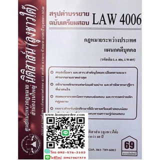 สรุปคำบรรยาย LAW 4006 (LA 406) กฎหมายระหว่างประเทศแผนกคดีบุคคลและคดีอาญา( ลุงชาวใต้) 69฿