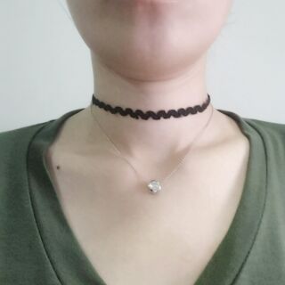 Choker พร้อมสร้อยและจี้วงกลม