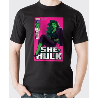 เสื้อยืดคอกลม แขนสั้น พิมพ์ลาย Marvel SHEHULK แฟชั่นฤดูร้อน สําหรับผู้ชาย และผู้หญิง