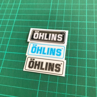 สติกเกอร์ โอลิน Ohlins ติดกันสะบัด ป้ายฟ้า ป้ายดำ (ขนาด4.5 cm.)