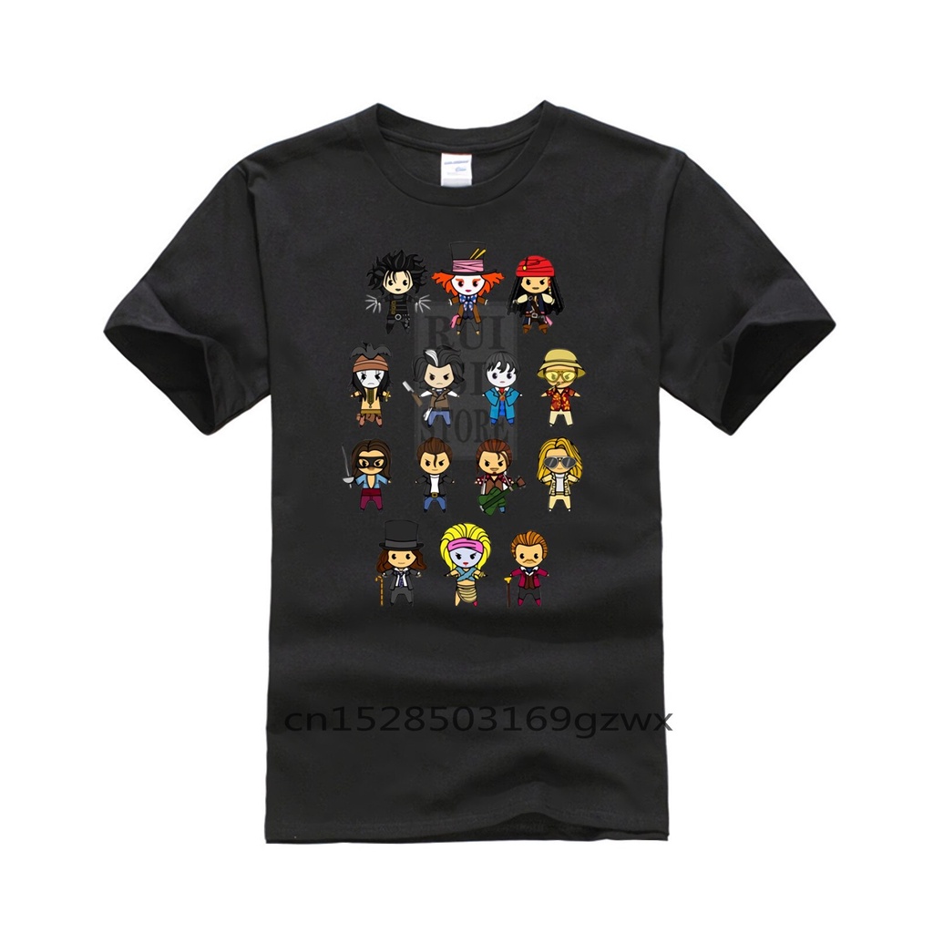 เสื้อยืดพิมพ์ลายคอกลมลําลอง Johnny Depp The Johnny Depp Collection Classic 100 Percent Tops Tees