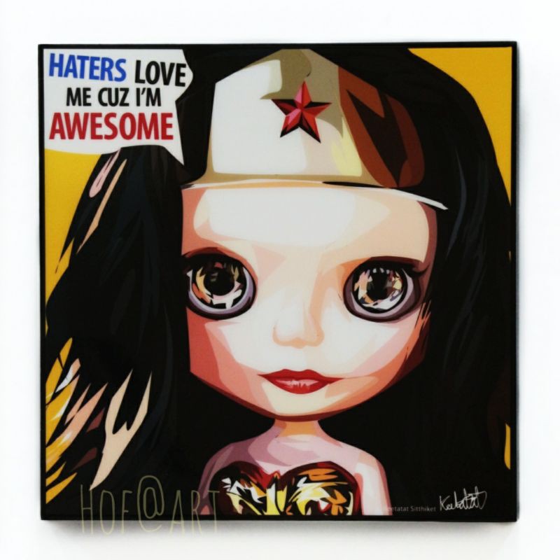 รูปภาพ Blythe Doll #5 Wonder woman ตุ๊กตาบลายธ์ รูปภาพ​ติด​ผนัง​ pop art​ กรอบรูป​​ ของขวัญ ตุ๊กตา​ 