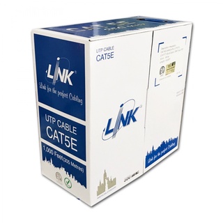 Link Lan Cable สายแลน สายสัญญาณข้อมูล CAT5e UTP Enhanced Cable,CMR White (305m/Box) US-9015