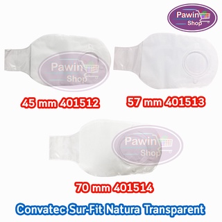 Convatec Sur-Fit Natura Transparent ถุงเก็บอุจจาระหน้าท้อง แบบใส 3 ขนาด [แบบแบ่งขาย 1 ชิ้น]