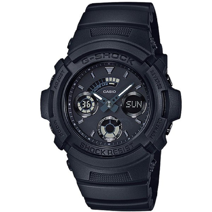 Casio G-Shock นาฬิกาข้อมือผู้ชาย สายเรซิ่น รุ่น AW-591BB,AW-591BB-1A - สีดำ