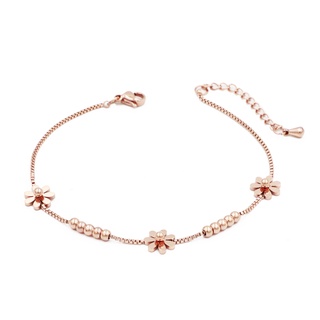 LAROV สร้อยข้อมือ รุ่น BR51-01 สีพิ้งค์โกลด์ สแตนเลสแท้