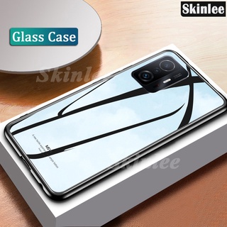 เคส Glass Case for Xiaomi MI 11T Pro Full Coverage Tempered Glass Back Phone Cover for MI 11T Redmi 10A 10C Note 11 Pro Plus 11S Case Shockproof Hard Glossy Casing เคสโทรศัพท์