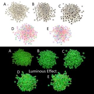 ลูกปัดอะคริลิคเรืองแสงขนาด 7 มม. 100 ชิ้น