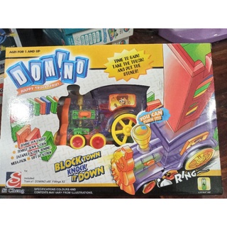 รถไฟเรียงโดมิโน่ domino happy truck series มีเพลง มีโดมิโน่80ชิ้น