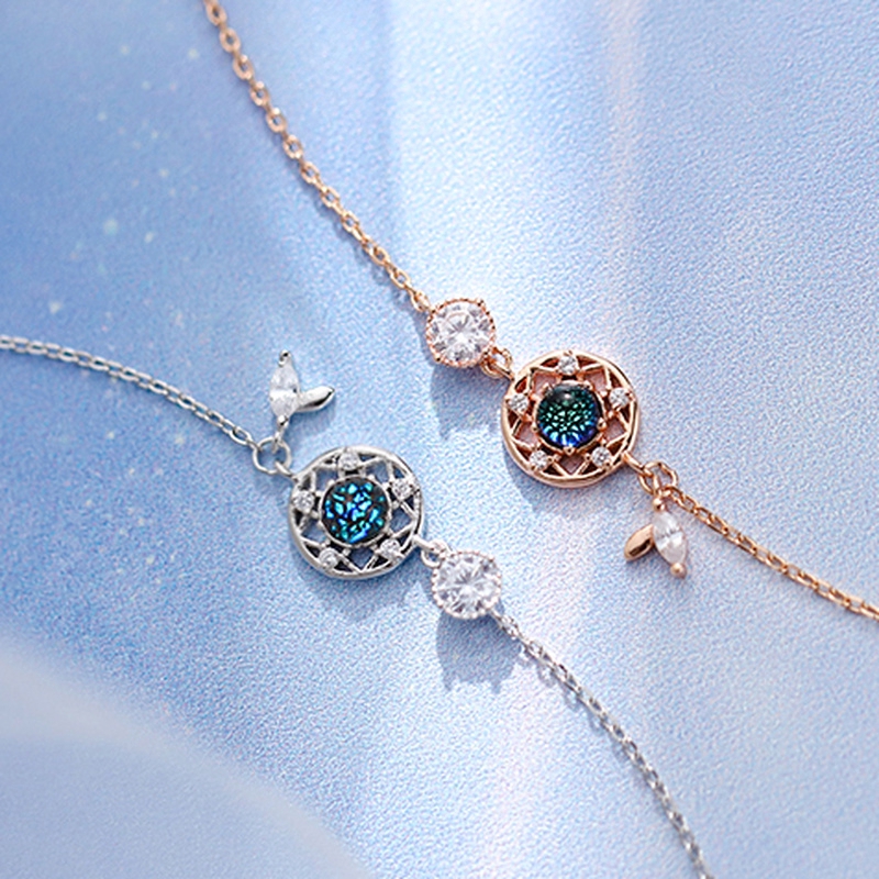 สร้อยข้อมือคริสตัล Korean Blue Crystal Dreamcatcher Bracelet Creative Starry Sky Zircon Bracelets Girl Jewelry Gift High Quality #8