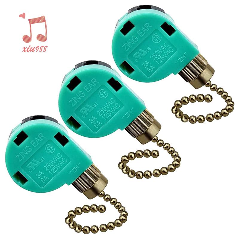สวิตช์ควบคุมความเร็วพัดลมเพดาน 3 ความเร็ว 4 สาย Zing Ear Ze-268S6 แบบเปลี่ยน 3 แพ็ค