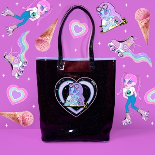 💜Baby alien transparent glitter totebag💜