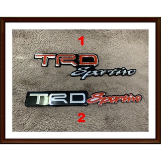 TRD SPORTIVO โลโก้ ป้าย พลาสติกเคลือบแก้ว 17 x 5 cm FORTUNER TOYOTA 2015-19 EMBLEM BADGE STICKER ABS PLASTIC