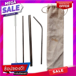 ชุดหลอดสเตนเลส รักษ์โลก DEIM อุปกรณ์บนโต๊ะอาหารอื่นๆ STAINLESS STEEL STRAW SET DEIM