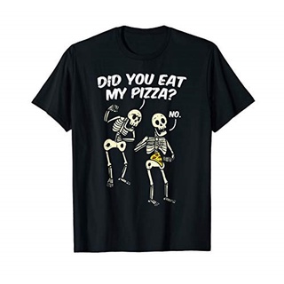 ขายดี!พร้อมส่ง เสื้อยืดแขนสั้น ผ้าฝ้าย 100% พิมพ์ลายโครงกระดูกพิซซ่า You Eat My Pizza หลากสี แฟชั่นฤดูร้อน สําหรับผู้ชาย