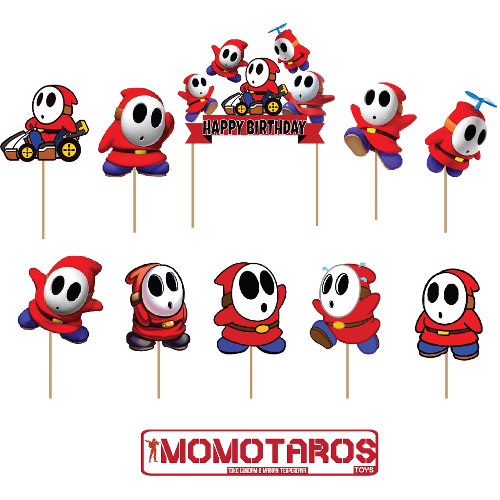 Shy Guy ท็อปเปอร์เค้กซุปเปอร์มาริโอ บรรจุ 10 ชิ้น
