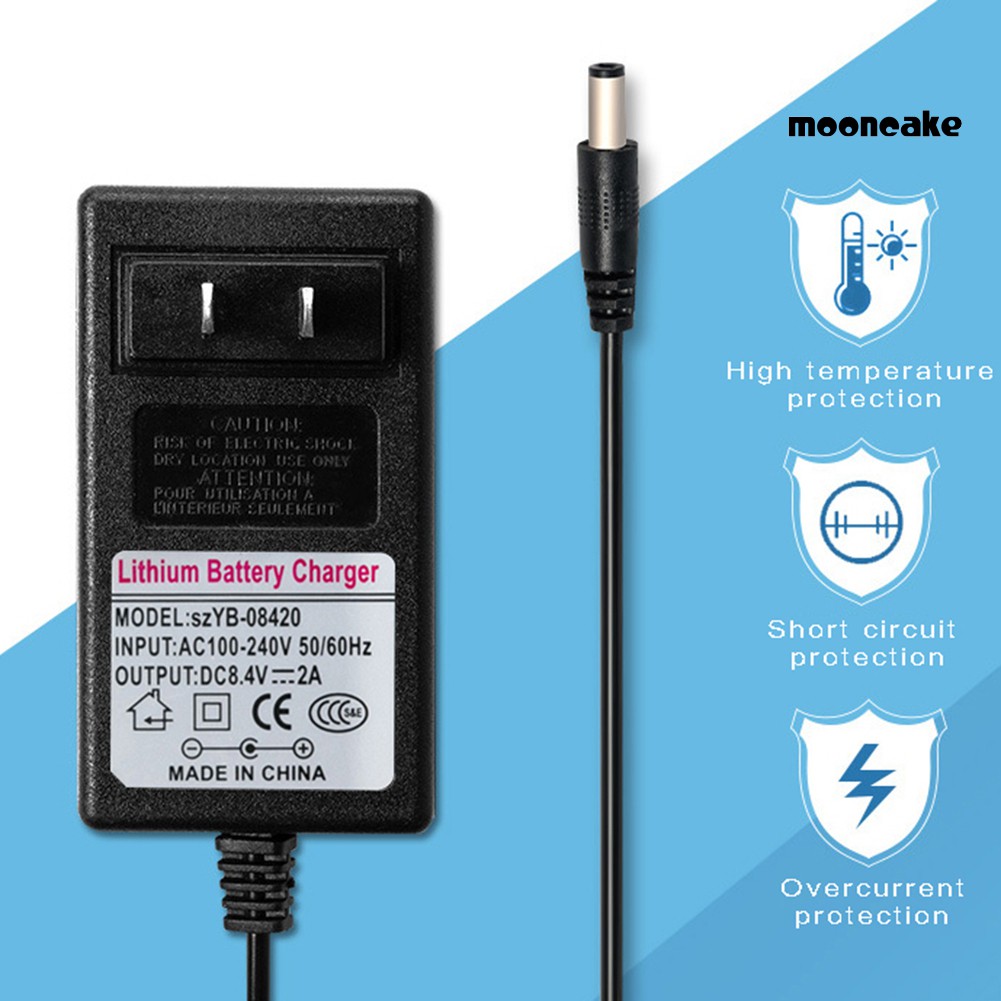 * moon * 21V/2A 8.4V/2A 12.6V/2A 16.8V/2A อะแดปเตอร์แหล่งจ่ายไฟแบตเตอรี่ลิเธียม Charger