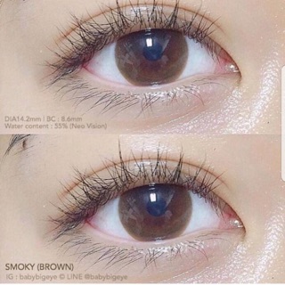 ราคาพิเศษ!! คอนแทคเลนส์ : รุ่น Smoky brown สีน้ำตาล ขนาดพอดีตา สีธรรมชาติ ค่าสายตาพร้อมส่ง