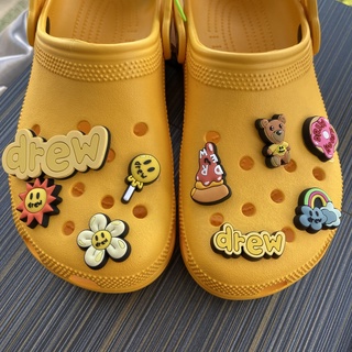 Croc 9 ชิ้น drew house ปุ่ม Charm jibz / ปุ่ม croc / Charm / DIY สําหรับแตะเด็ก