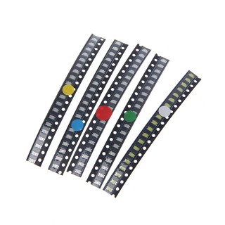 kiss*100 Pcs 5 Colors 1206 SMD LED Light Red White Green Blue Yellow Assotment Kit