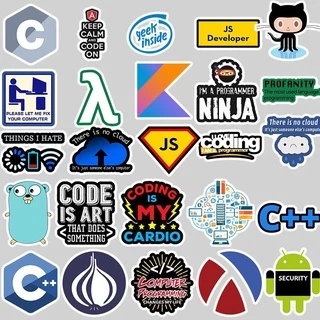 50PCS Programming Sticker Technology Software Programs Data Computer Stickers for Geek DIY Computer Laptop Phone PS4 Decal