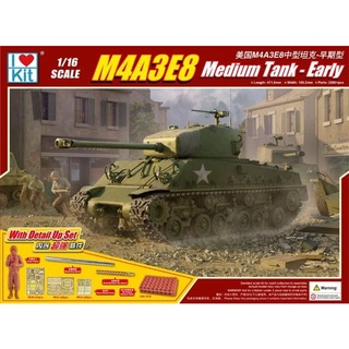 พลาสติก โมเดล ประกอบ I LOVE KIT สเกล 1/16 M4A3E8 SHERMAN MEDIUM TANK - EARLY(61619)