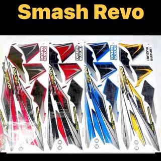 สติกเกอร์โลโก้ SUZUKI REVO STICKER (2) // SMASH REVO 110 REVO110 REVO BODY COVER SET STICKER STRIPE BODY STRIKE LAMBANG LOGO