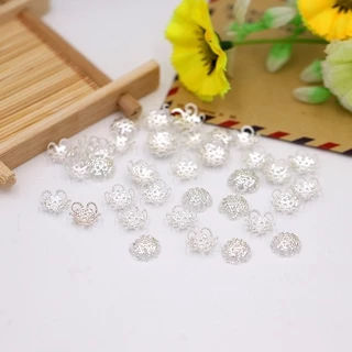 200 ชิ้น / แพ็ค ลูกปัดโลหะ ฝาดอกไม้ DIY อุปกรณ์เครื่องประดับ
