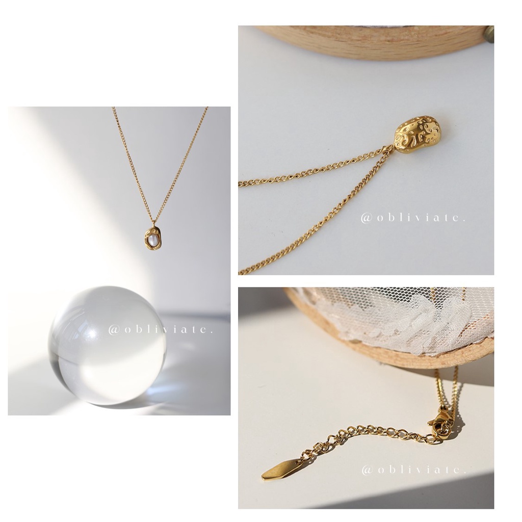 สร้อยคอโซ่ 18เค ดีไซน์เอกลักษณ์มุก เหล็กไทเทเนียมและสแตนเลส - รูปที่ 5