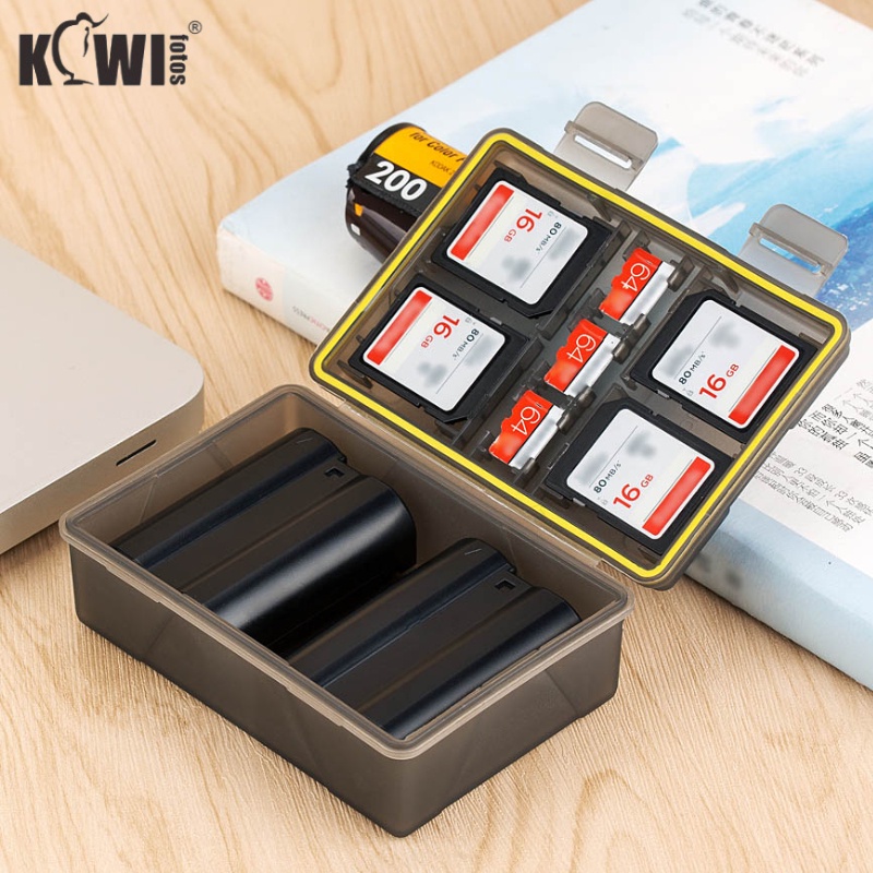 Kiwifotos กล้องแบตเตอรี่พร้อม SD XQD Micro SD ช่องเสียบการ์ด Sony NP-FW50 NP-FZ100 Canon LP-E6 LP-E6N LP-E8 LP-E17 Fuji Fujifilm NP-W235 NP-W126 NP-W126S Nikon EN-EL14A EN-EL15 Olympus BLN-1 Panasonic DMW-BLF19 DMW-BLG10 DMW-BLC12