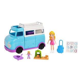 ของแท้ ป้ายวังเด็ก Polly Pocket® Glamping Van ตุ๊กตา พอลลี่ พ็อคเก็ต แคมปิ้ง เเวน FTP74