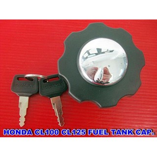 HONDA CL100 CL125 CL175 CL70 CL90 CL350 CL450 FUEL TANK CAP &amp; KEY SET "NEW" // ฝาถังน้ำมัน แบบเกลียว พร้อมลูกกุญแจ