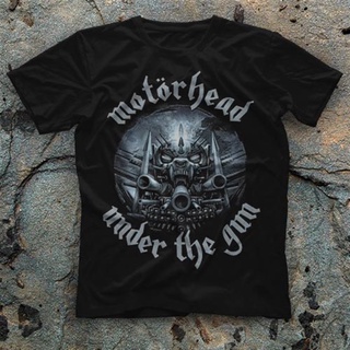 เสื้อยืด พิมพ์ลาย Motárhead Under The Gun สีดํา สําหรับผู้ชาย และผู้หญิง