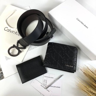 Calvin Klein Leather Belt &amp; Wallet Set เซตสุดคุ้ม ซื้อ 1 ได้ ถึง 3