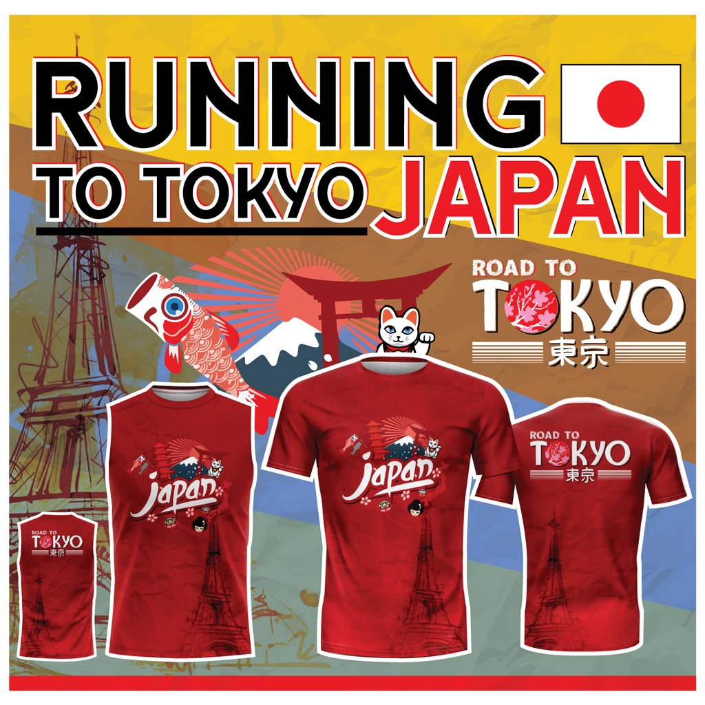 🌈ใส่โค้ดSENSEI20Pลด20%✨เสื้อแขนสั้นพิมพ์ลาย(หน้า-หลัง) SENSEI ลายRUN TOKYO3