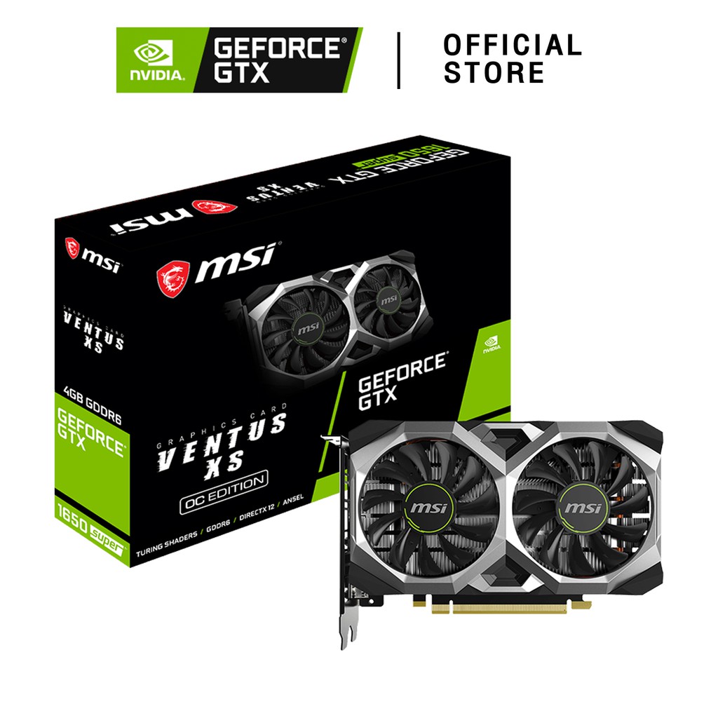 MSI การ์ดจอ Nvidia GeForce GTX 1650 SUPER VENTUS XS OC (4719072687137)