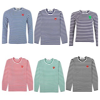 พร้อมส่ง Play Comme des garcons เสื้อกอม ของแท้ ช็อปญี่ปุ่น100% // Stripe ลายขวาง แขนยาว